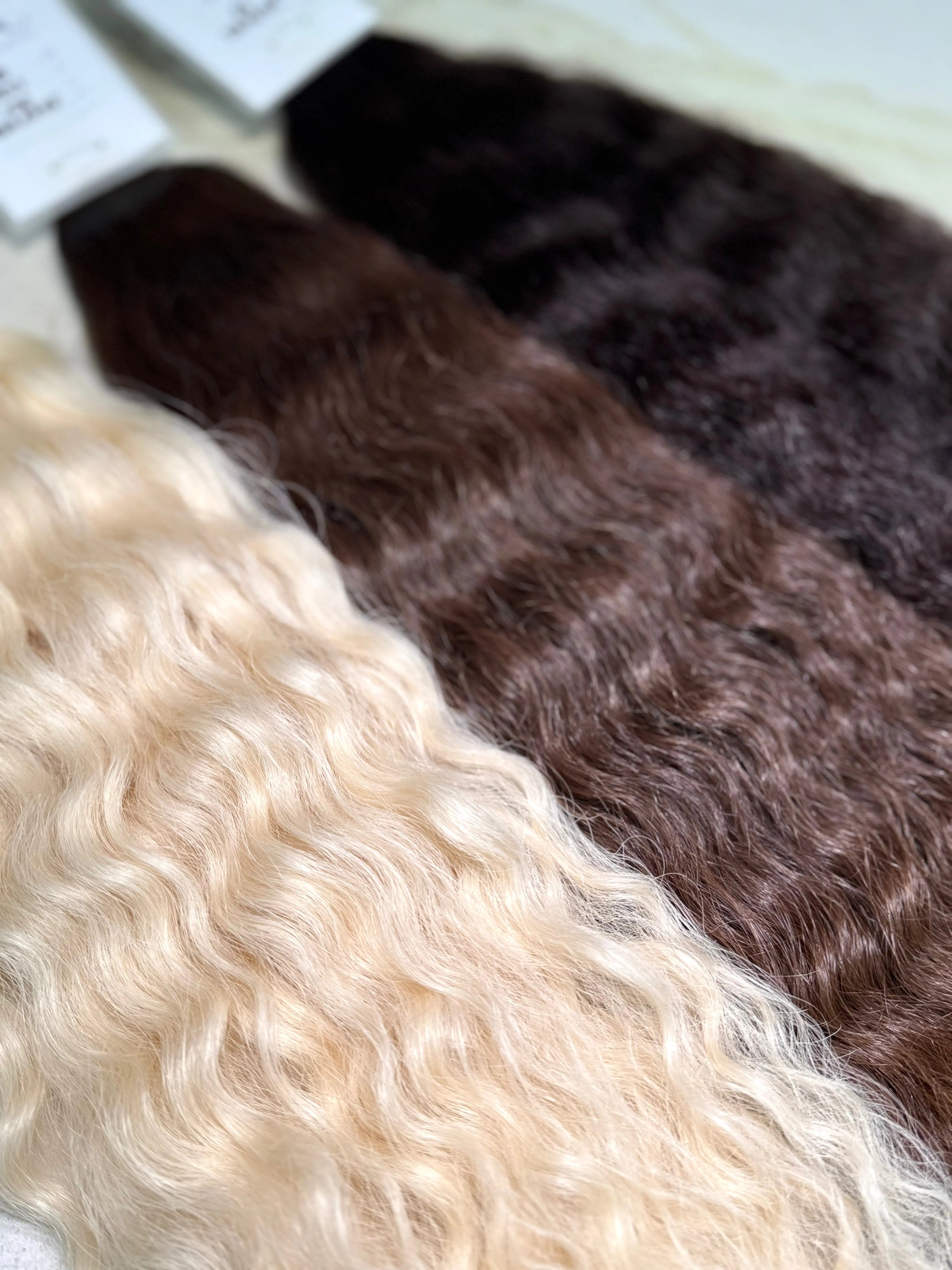 K-tip Slavic Hair Bundle - Mixed Colors, Curly/Wavy, 22 inch, 4 Pieces, 512gr Total LUXHAIRNYCSHOP