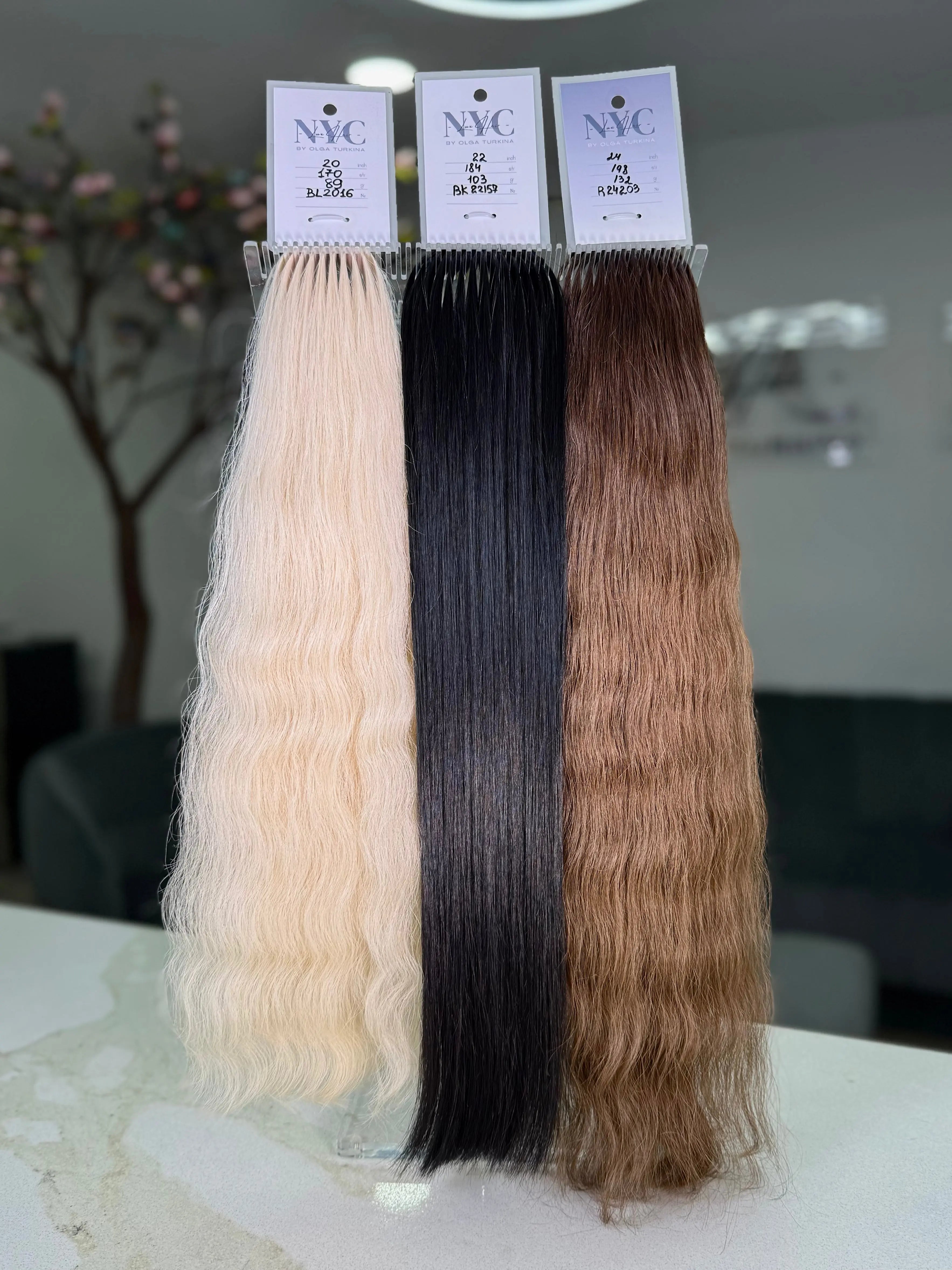 K-Tip Slavic Hair Bundle – Mixed Colors, Straight/Wavy LUXHAIRNYCSHOP