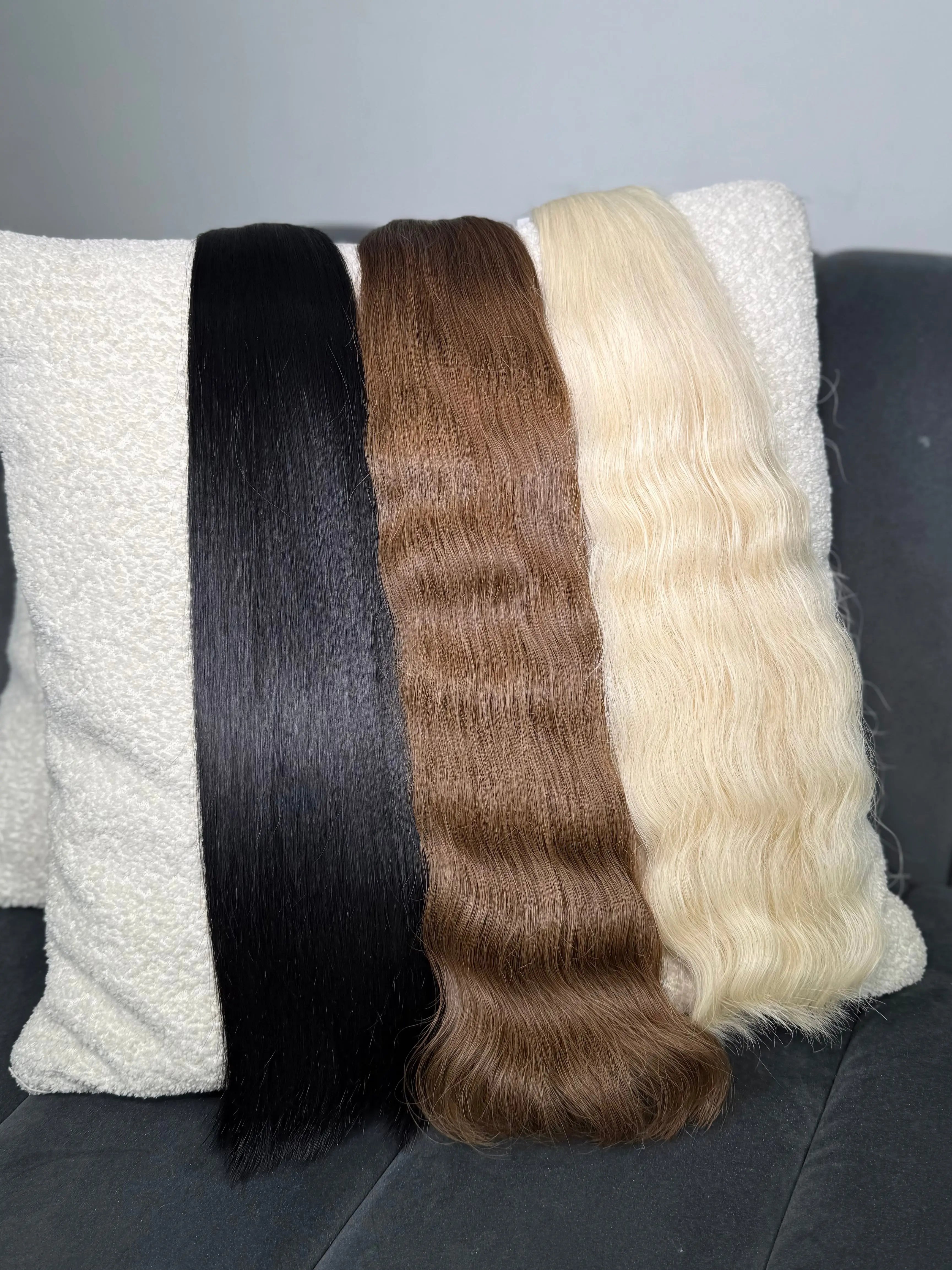 K-Tip Slavic Hair Bundle – Mixed Colors, Straight/Wavy LUXHAIRNYCSHOP