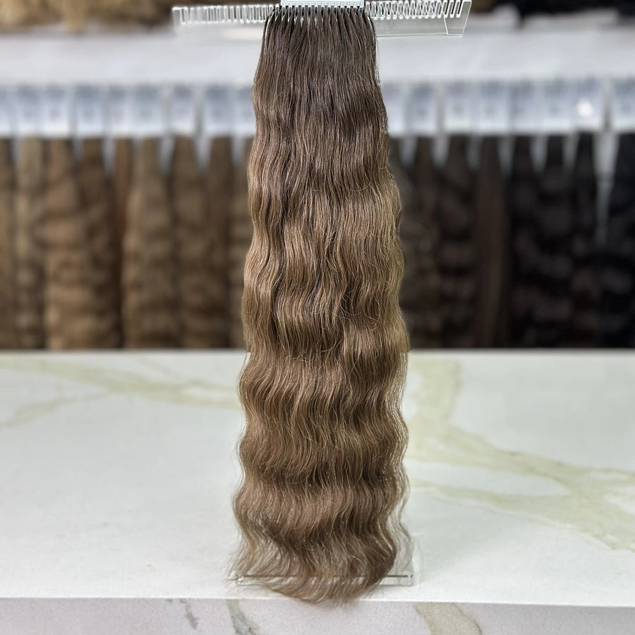 K-tip Slavic hair, colored, wavy 24 inch, 132gr, 198str