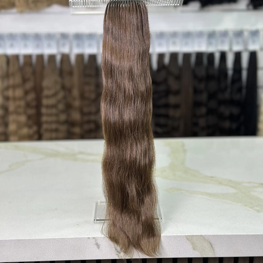 K-tip Slavic hair, colored, wavy 24 inch, 149gr, 210str