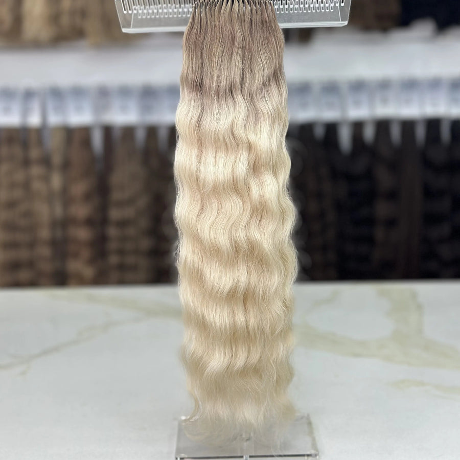 K-tip Slavic hair, colored, wavy 22 inch, 95gr, 189str