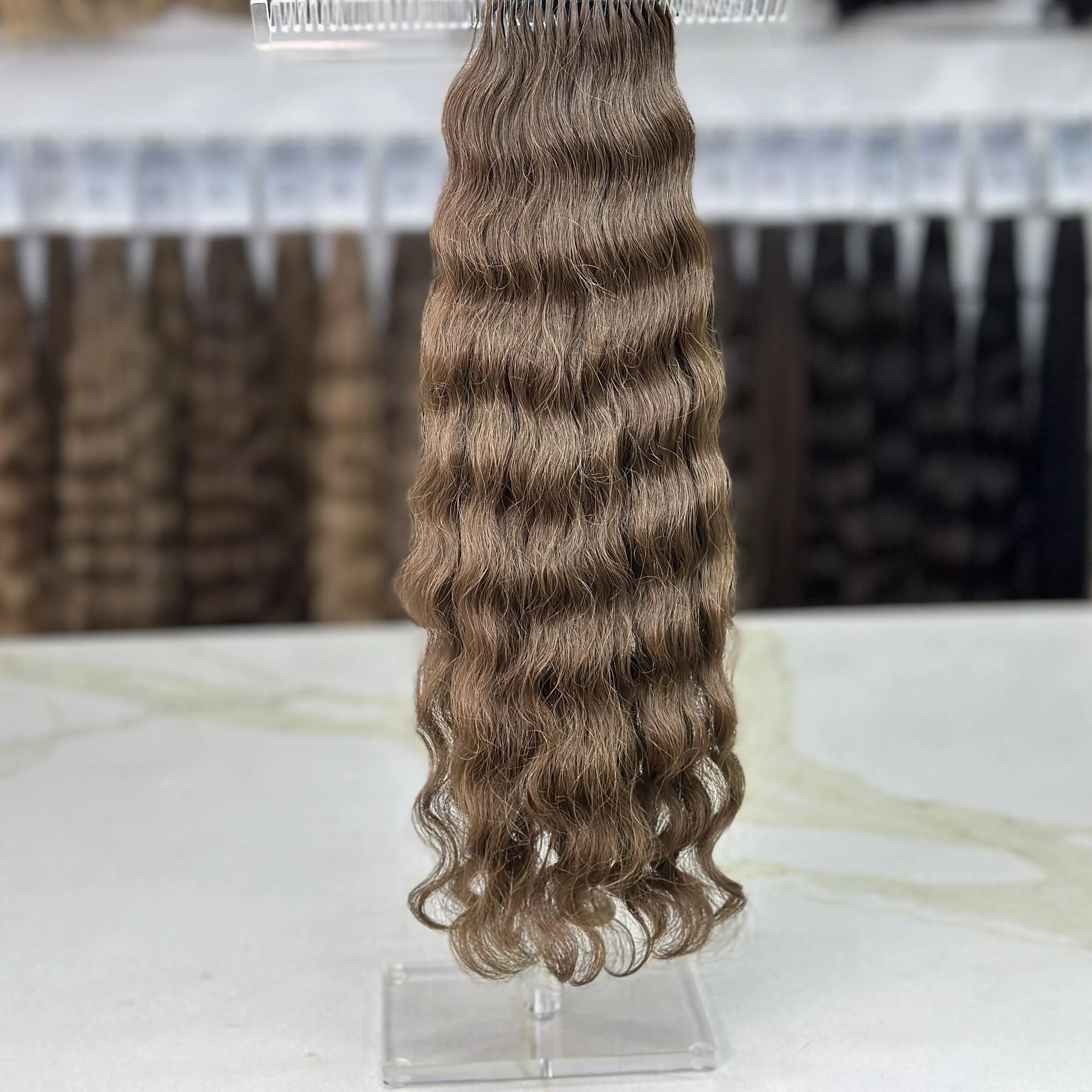 K-tip Slavic hair, colored, curly 20 inch, 146gr, 258str