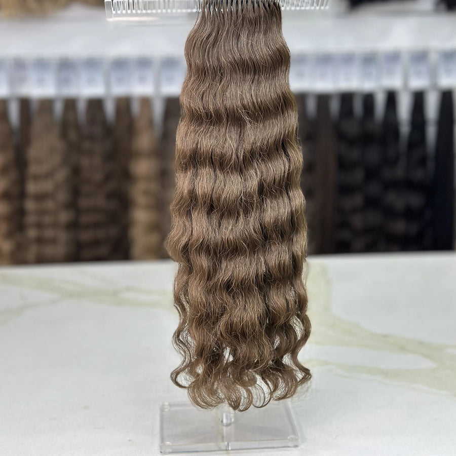 K-tip Slavic hair, colored, curly 20 inch, 146gr, 258str