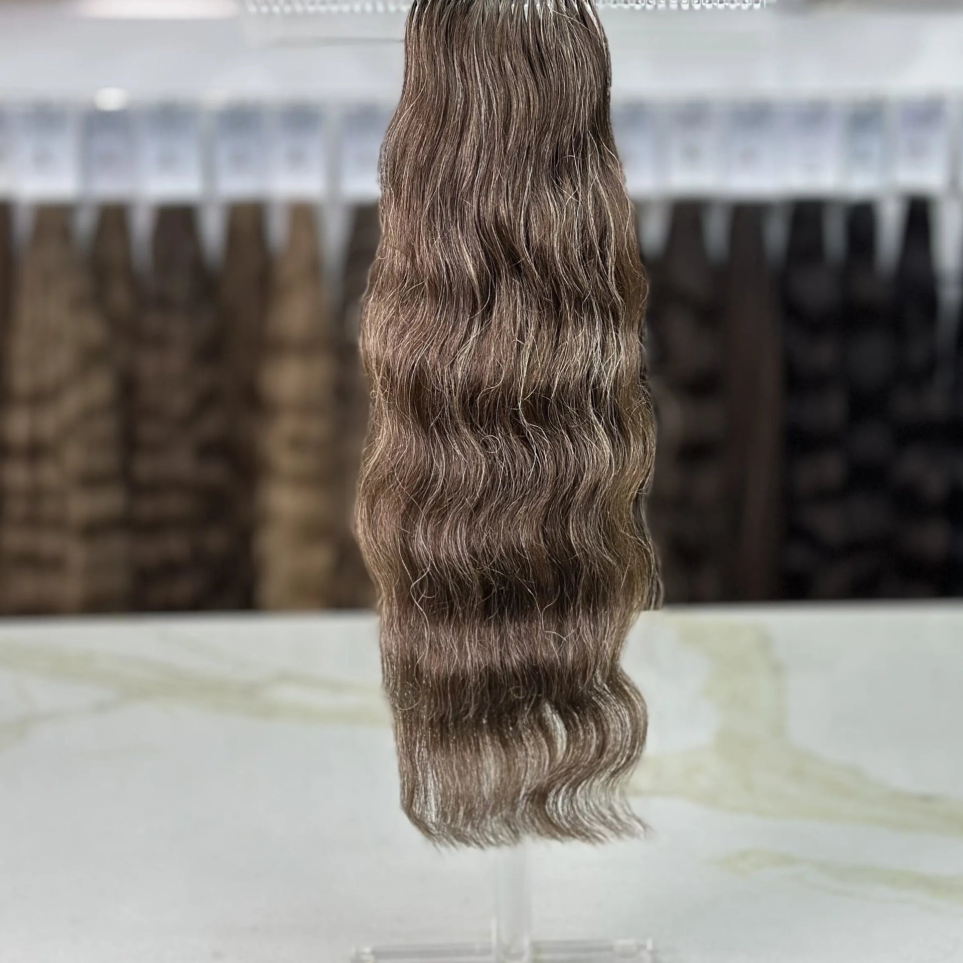 K-tip Slavic hair, colored, curly 18 inch, 86gr, 161str