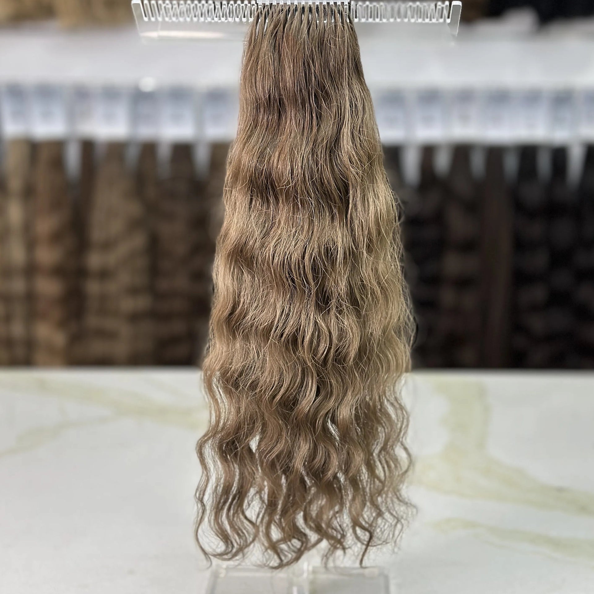K-tip Slavic hair, colored, curly 20 inch, 79gr, 158str