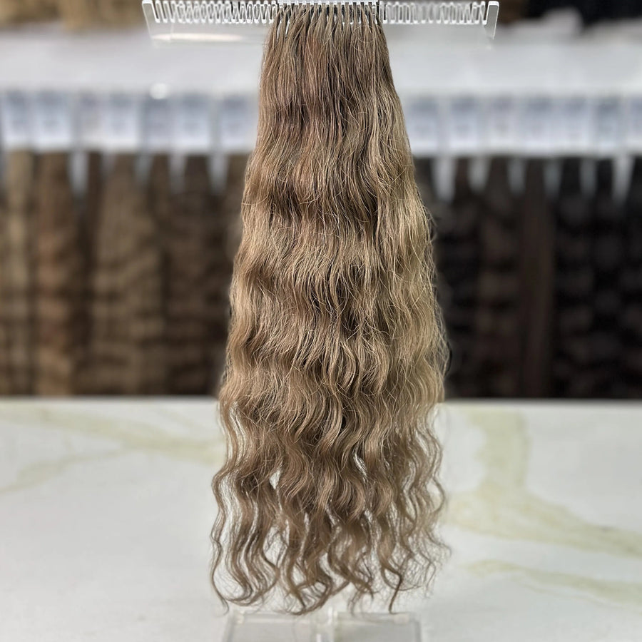 K-tip Slavic hair, colored, curly 20 inch, 79gr, 158str