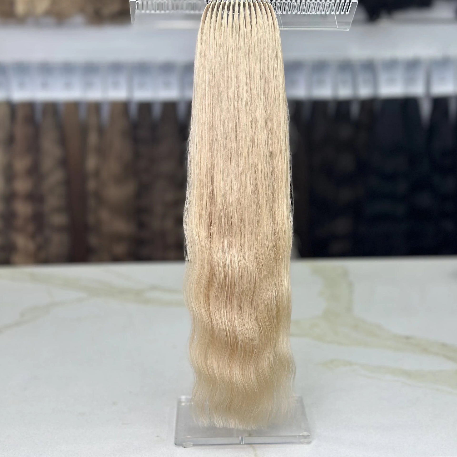 K-tip Slavic hair, colored, wavy 22 inch, 116gr, 191 str