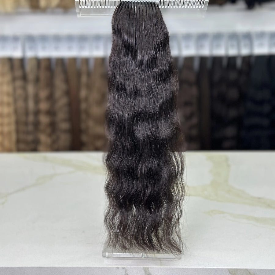 K-tip Slavic hair, colored, wavy 22 inch, 110gr, 215str