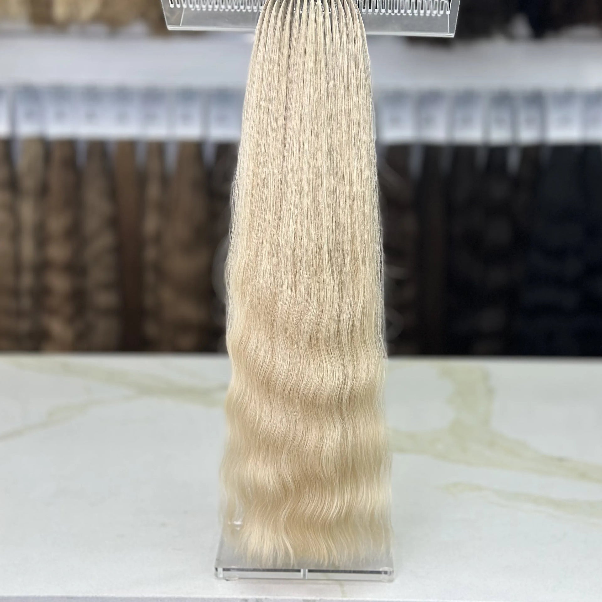 K-tip Slavic hair, colored, wavy 22 inch, 118gr, 202str