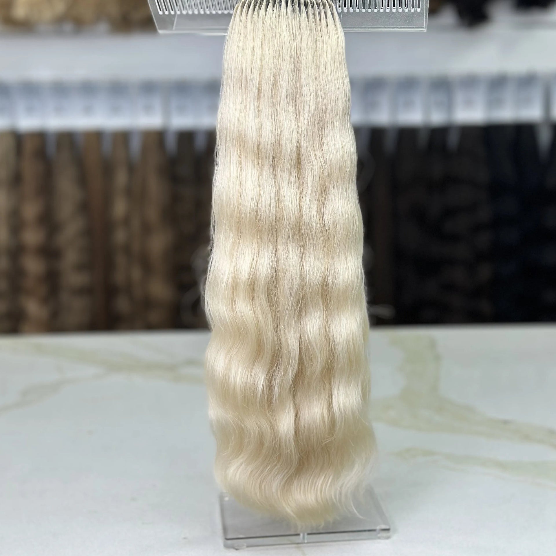 K-tip Slavic hair, colored, wavy 22 inch, 158gr, 214str