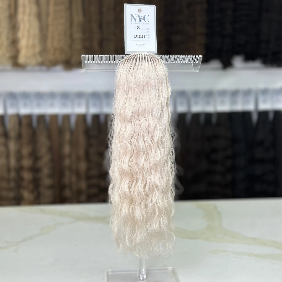 Bulk Slavic hair, colored ,curly 22 inch: 90g