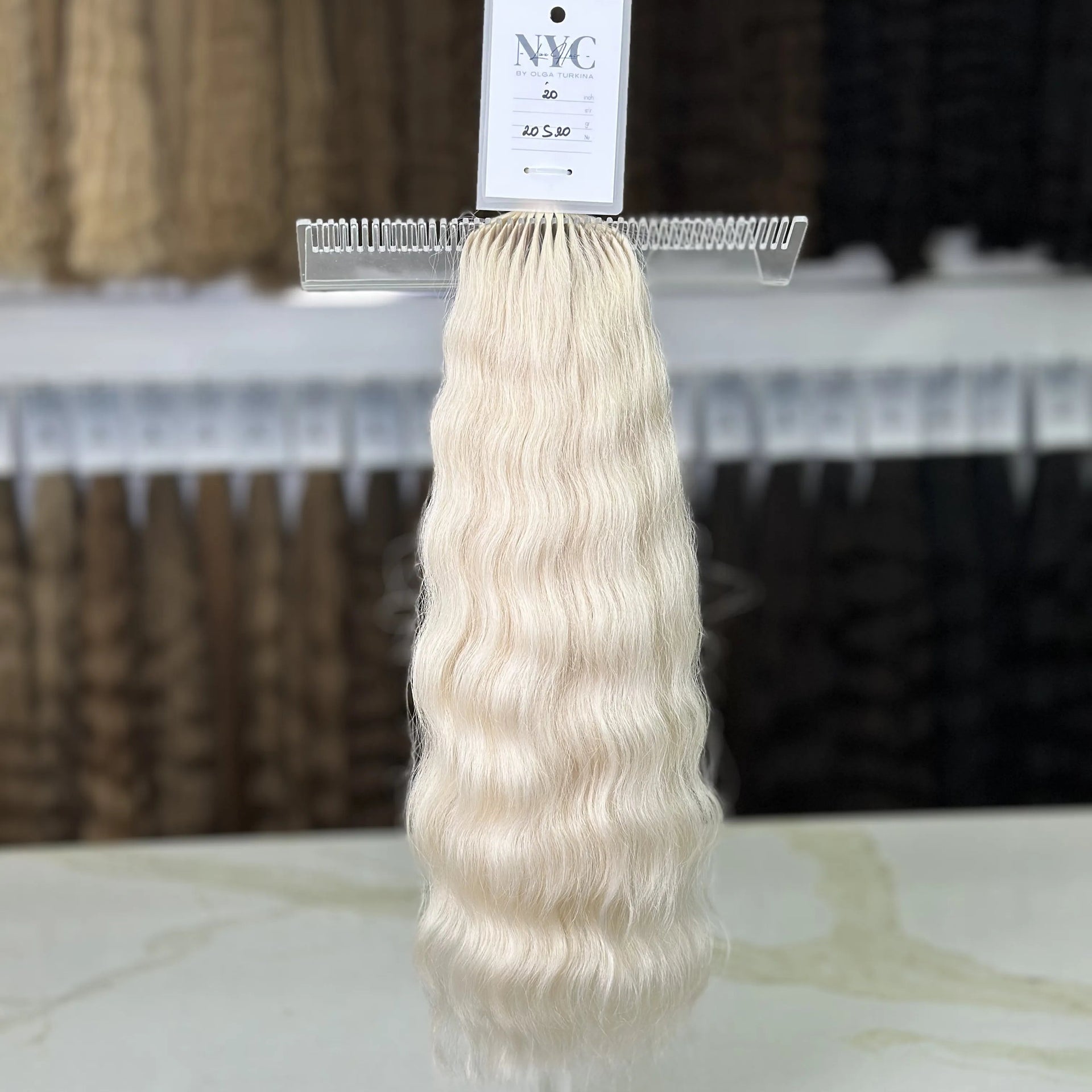 Bulk Slavic hair, colored ,wavy 20 inch: 98g