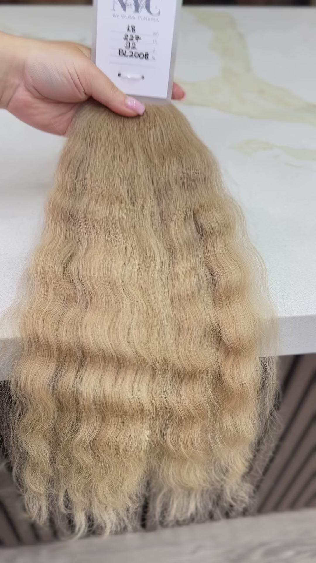 K-tip Slavic hair, colored, curly 18 inch, 92gr, 227str