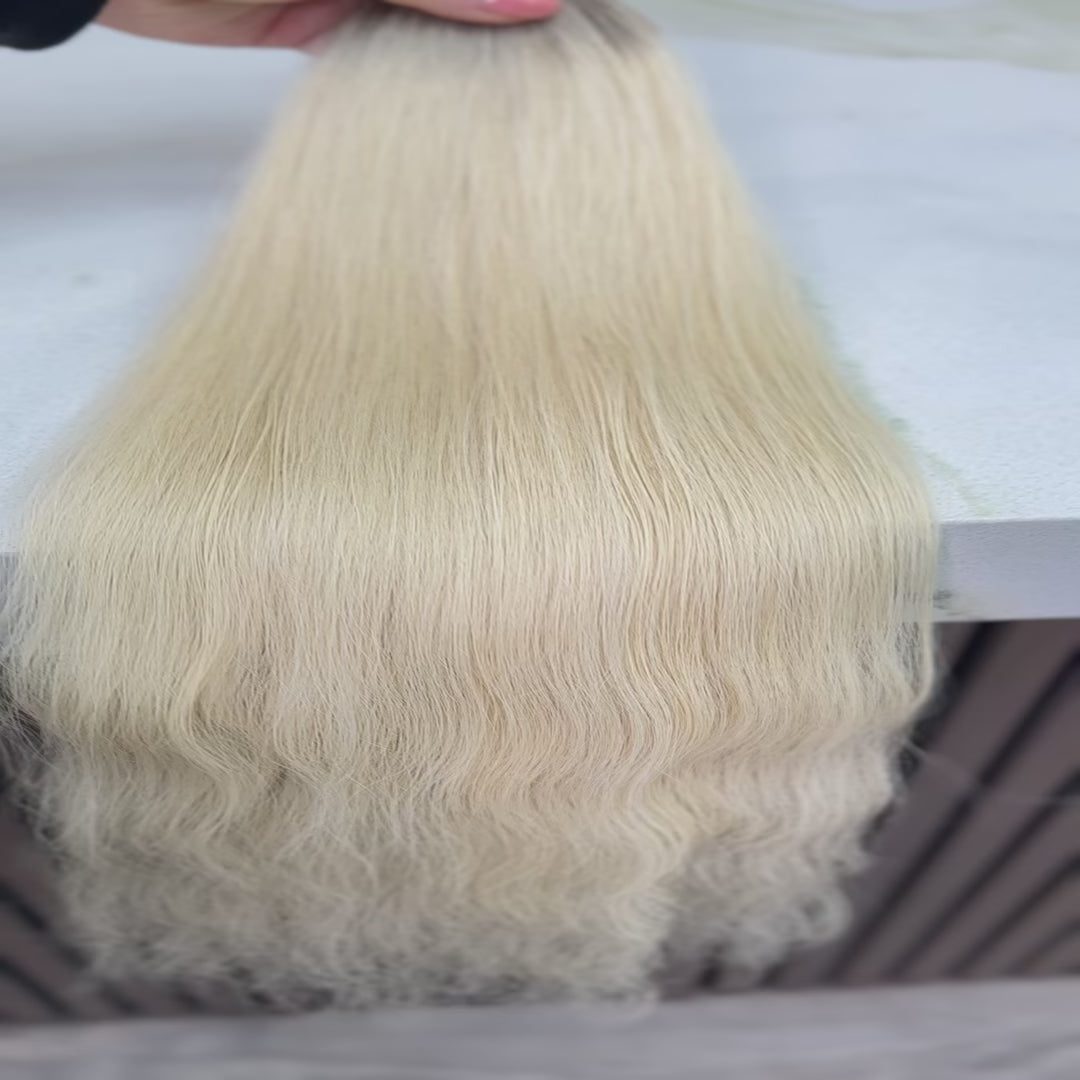 K-tip Slavic hair, colored, wavy 22 inch, 69gr, 153str