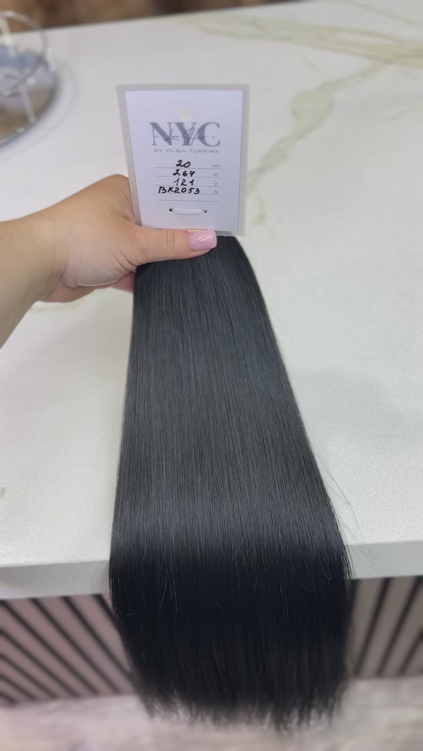 K-tip Slavic hair, colored, straight 20 inch, 121gr, 264 str