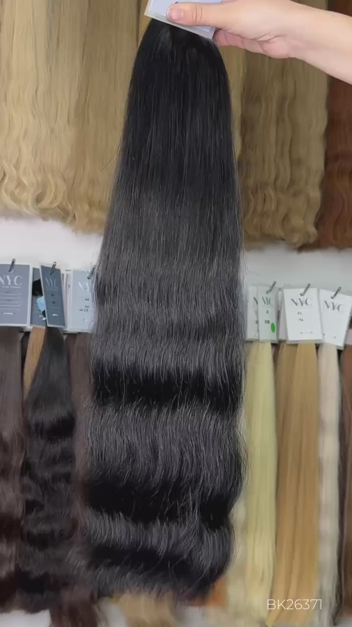 Premium Slavic K-Tip Extensions – Black Wavy 26" | 243 Strands | 159 g LUXHAIRNYCSHOP