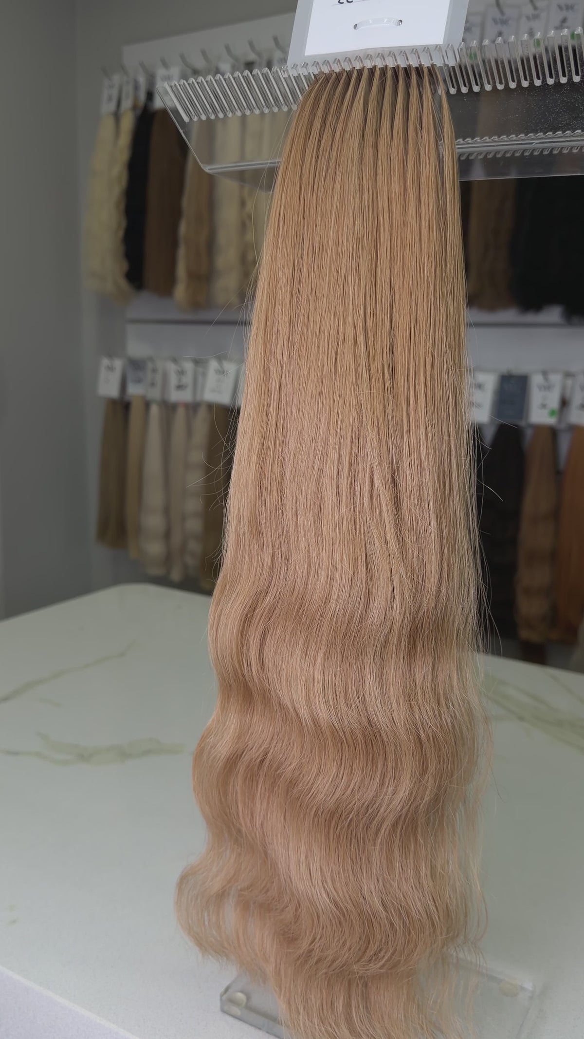 Premium Slavic Colored Hair – Light Brown Wavy Bulk, 22 Inch, 116g