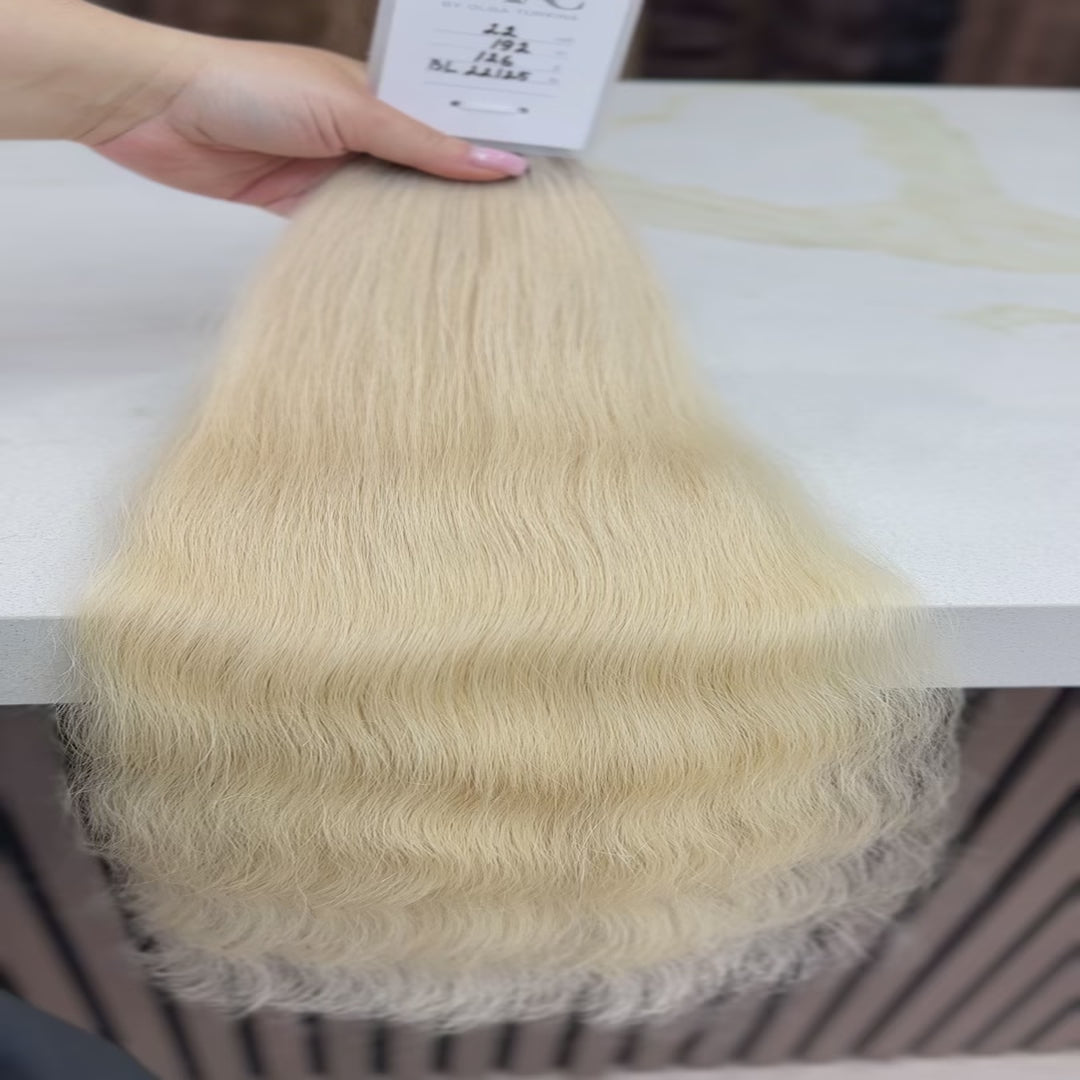 K-tip Slavic hair, colored, wavy 22 inch, 115gr, 192 str