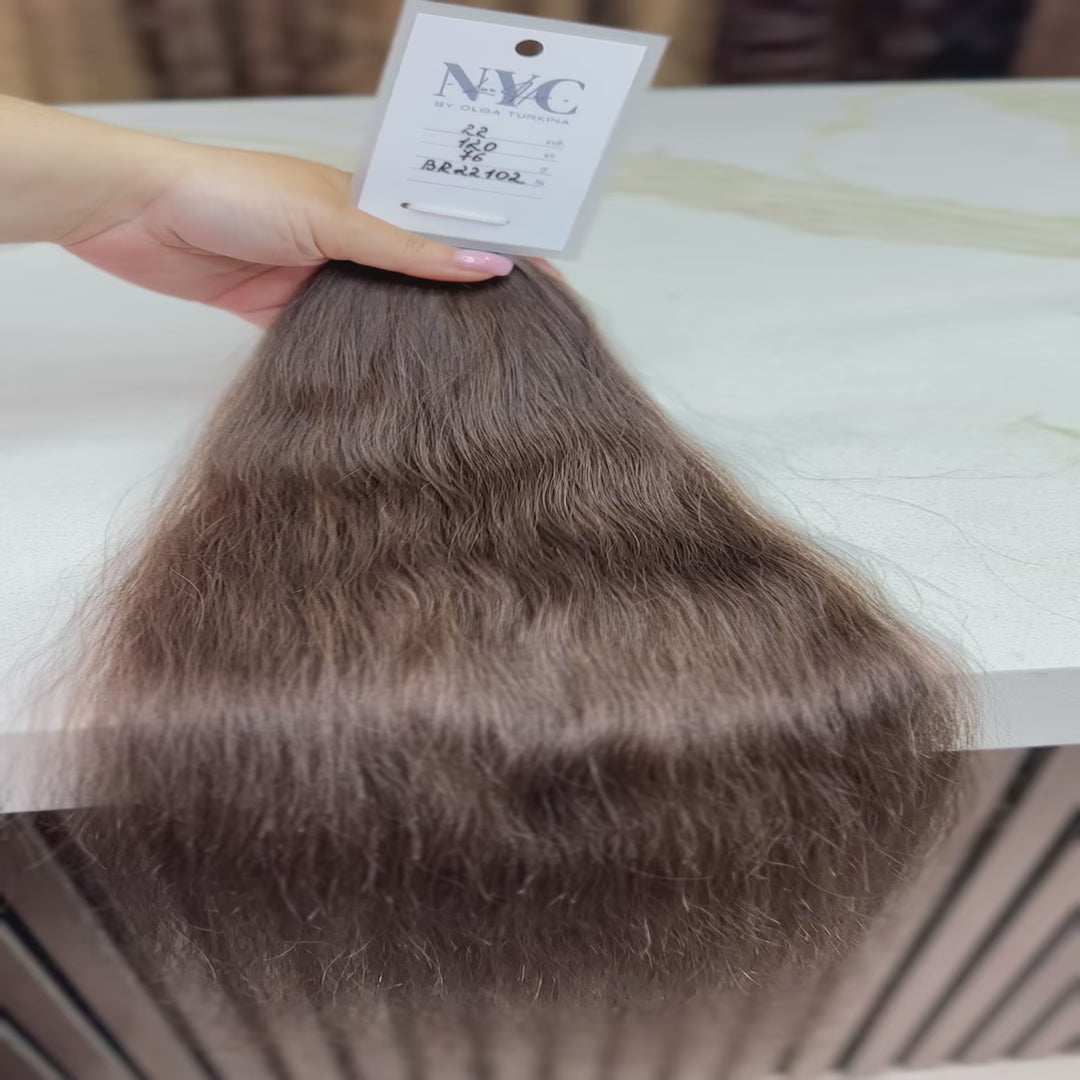 K-tip Slavic hair, colored, wavy 22 inch, 74gr, 120str