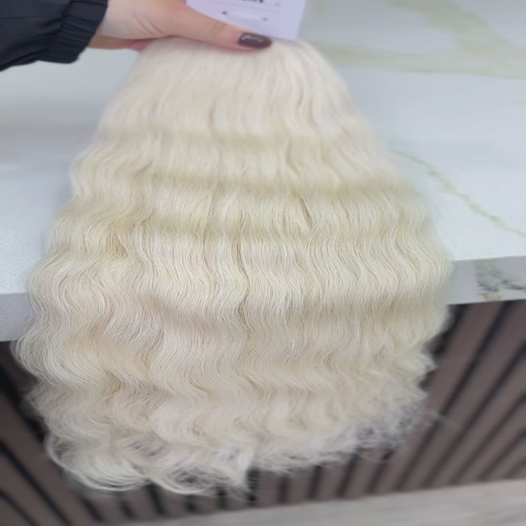 K-tip Slavic hair, colored, curly 22 inch, 144gr, 237str