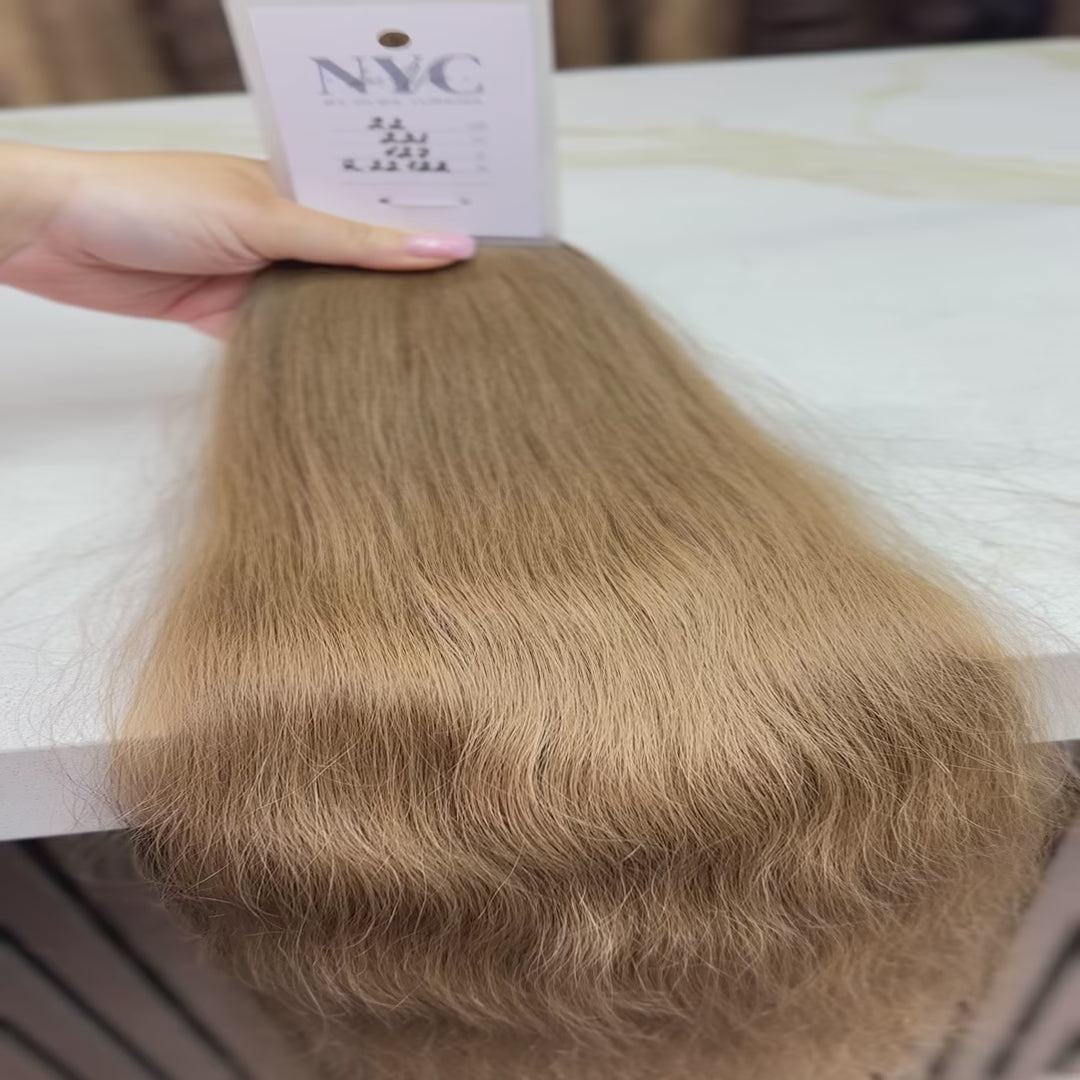 K-tip Slavic hair, colored, wavy 22 inch, 121gr, 221 str