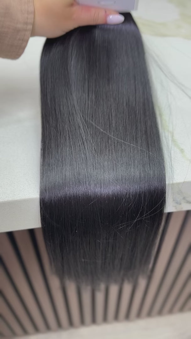 K-tip Slavic hair, colored, straight 22 inch, 122gr, 202str