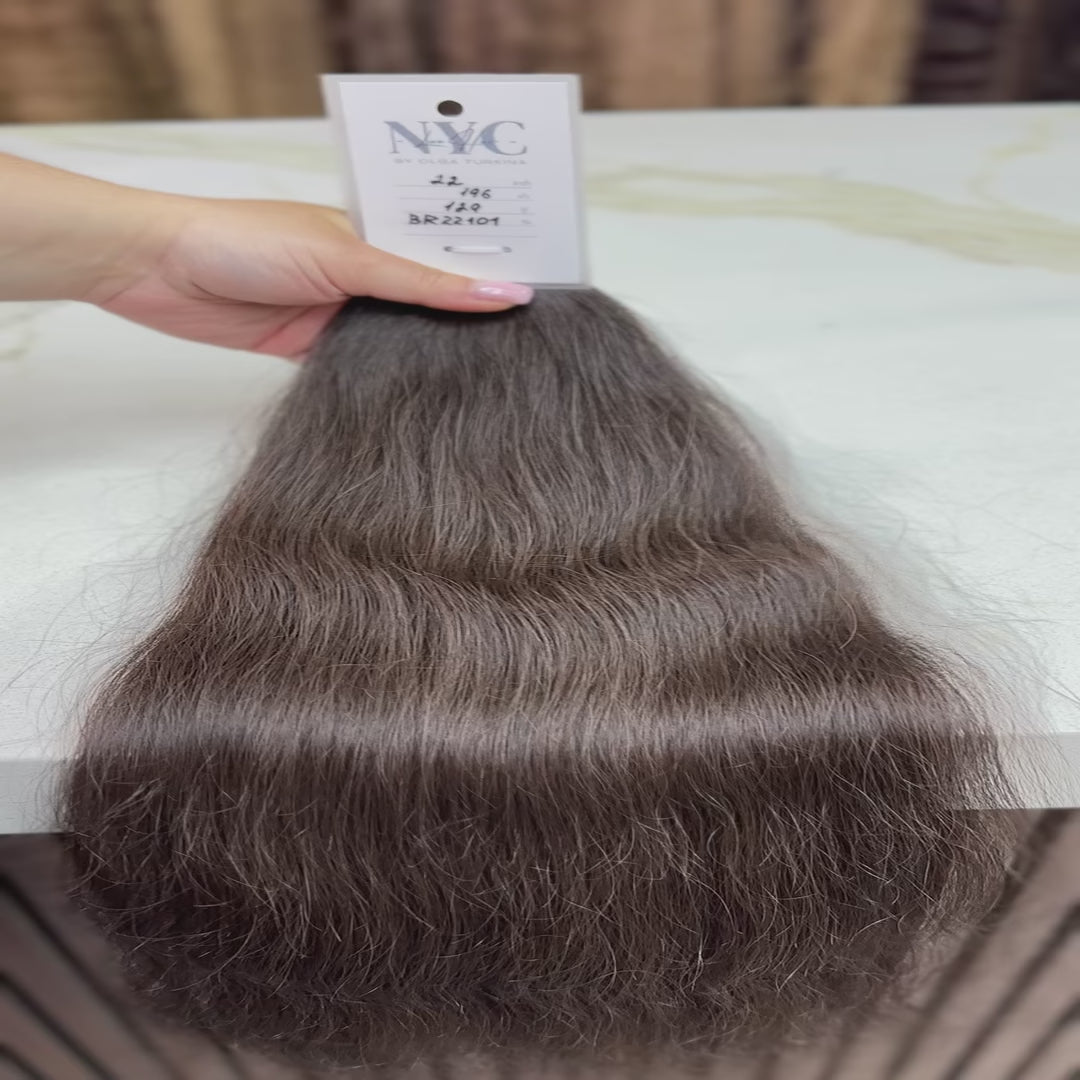 K-tip Slavic hair, colored, wavy 22 inch, 129gr, 196str