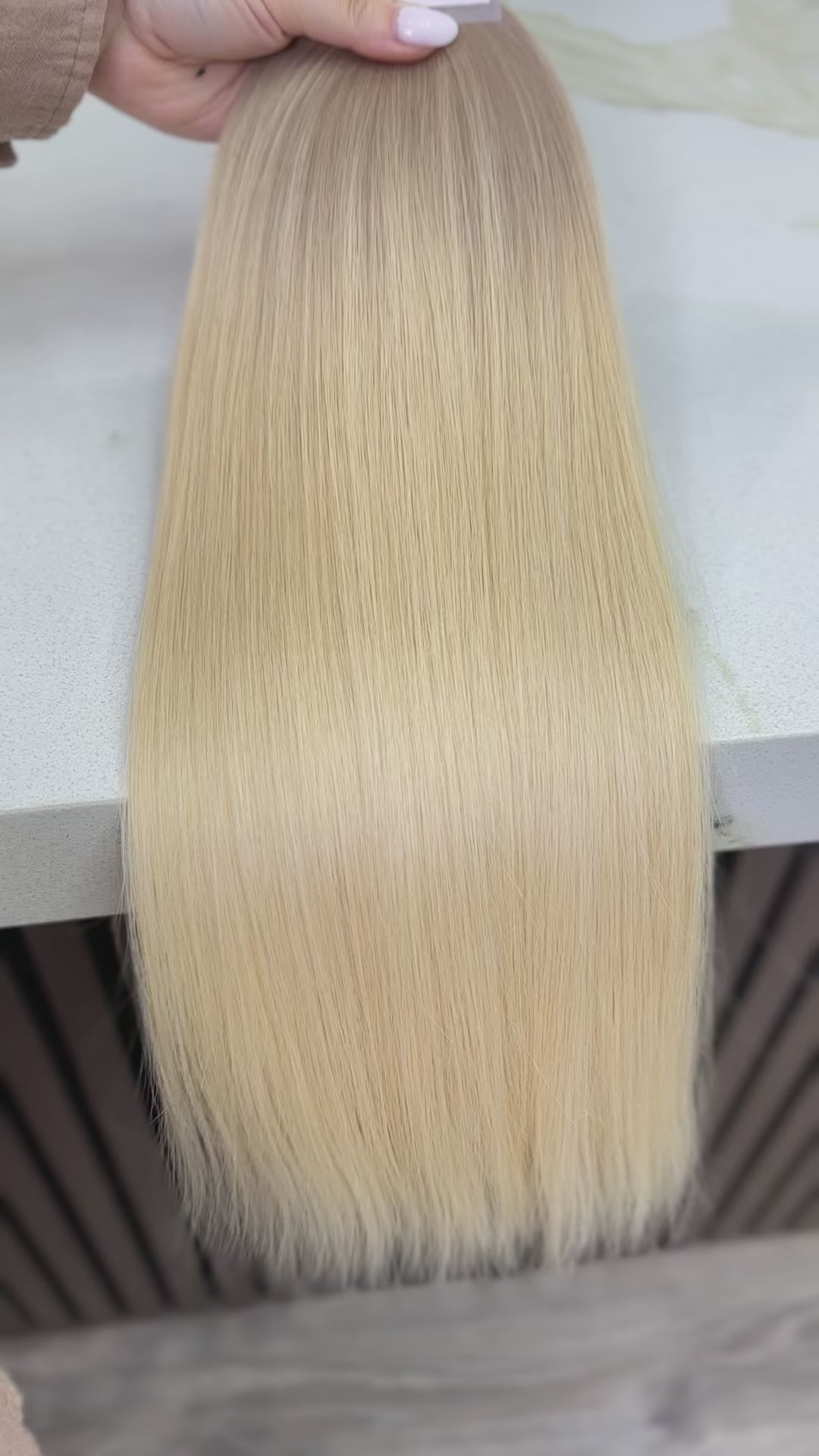 K-tip Slavic hair, colored, straight 20 inch, 147gr, 276str