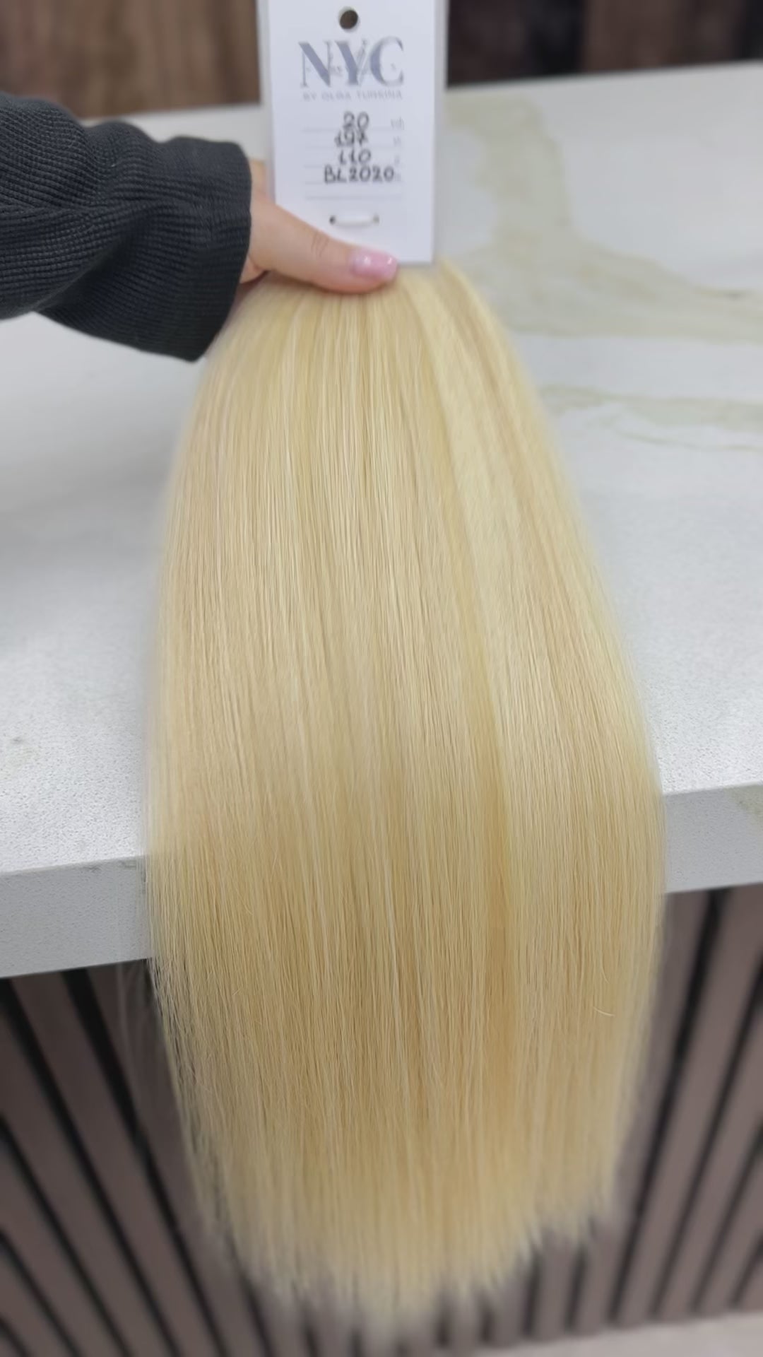 K-tip Slavic hair, colored, straight 20 inch, 110gr, 196str