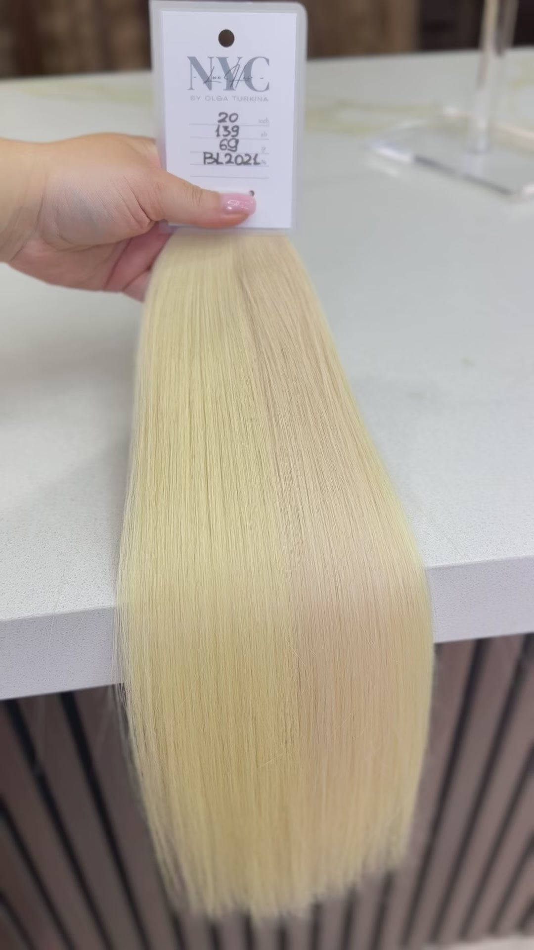 K-tip Slavic hair, colored, straight 20 inch, 69gr, 139str