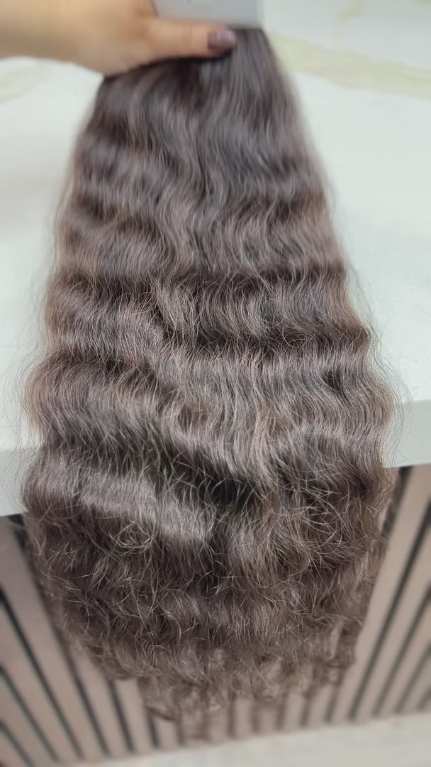 K-tip Slavic hair, colored, wavy 22 inch, 123gr, 175str