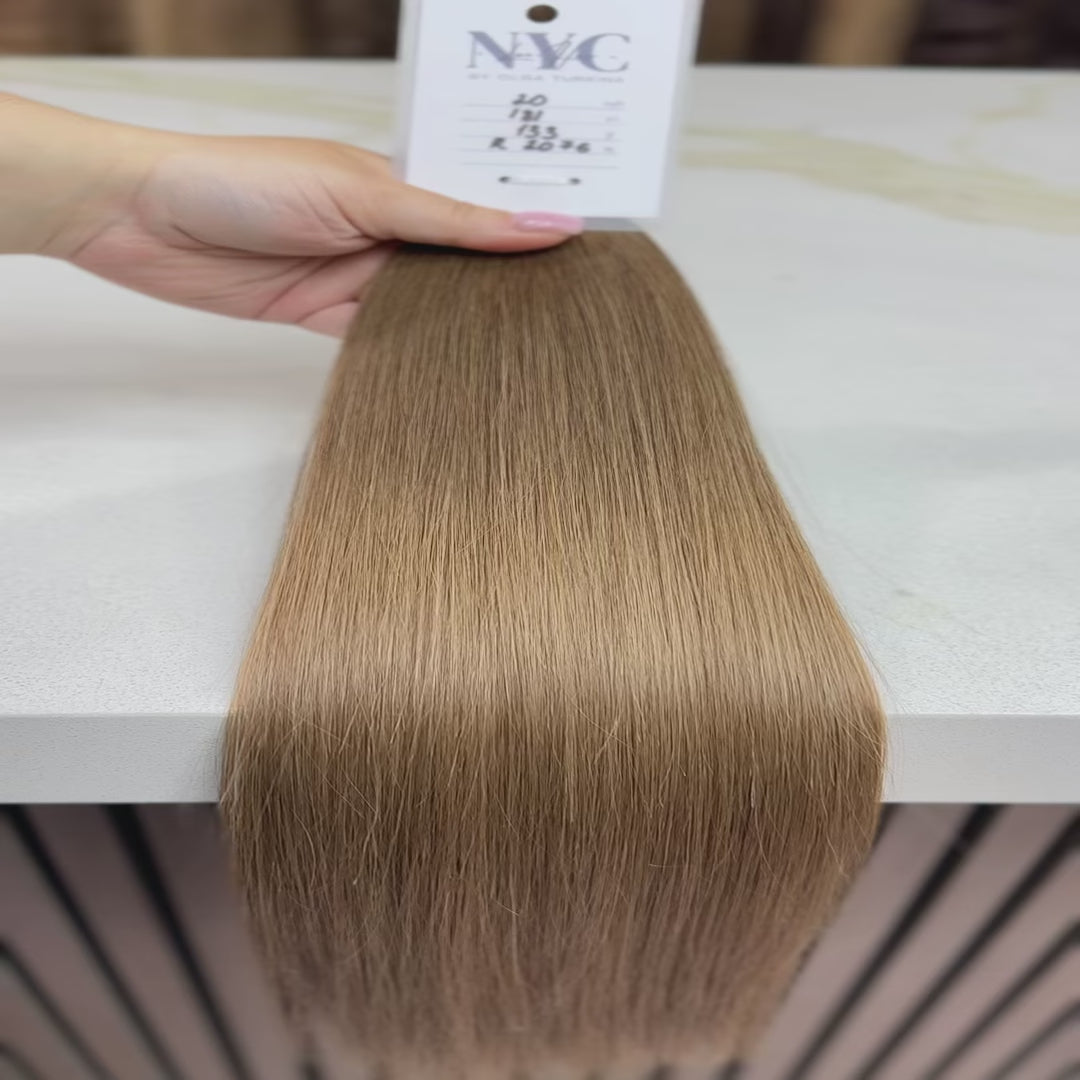 K-tip Slavic hair, colored, straight 20 inch, 133gr, 181 str