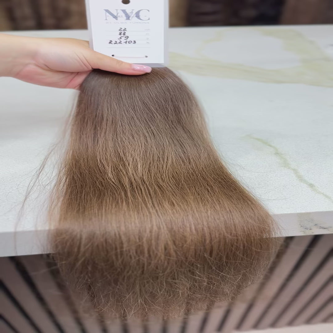 K-tip Slavic hair, colored, wavy 22 inch, 57gr, 88 str