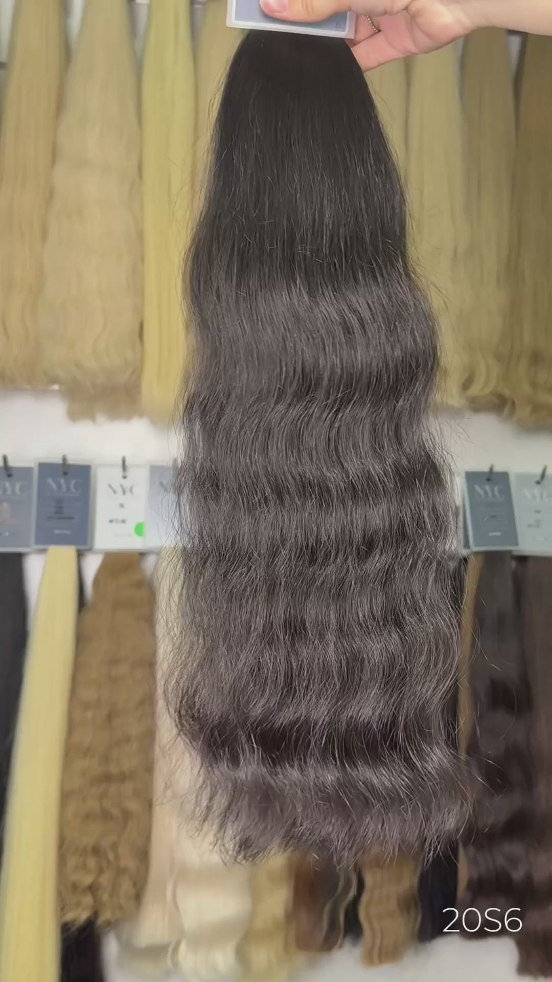 Premium Slavic Bulk Hair Wavy – Brown 20" LUXHAIRNYCSHOP