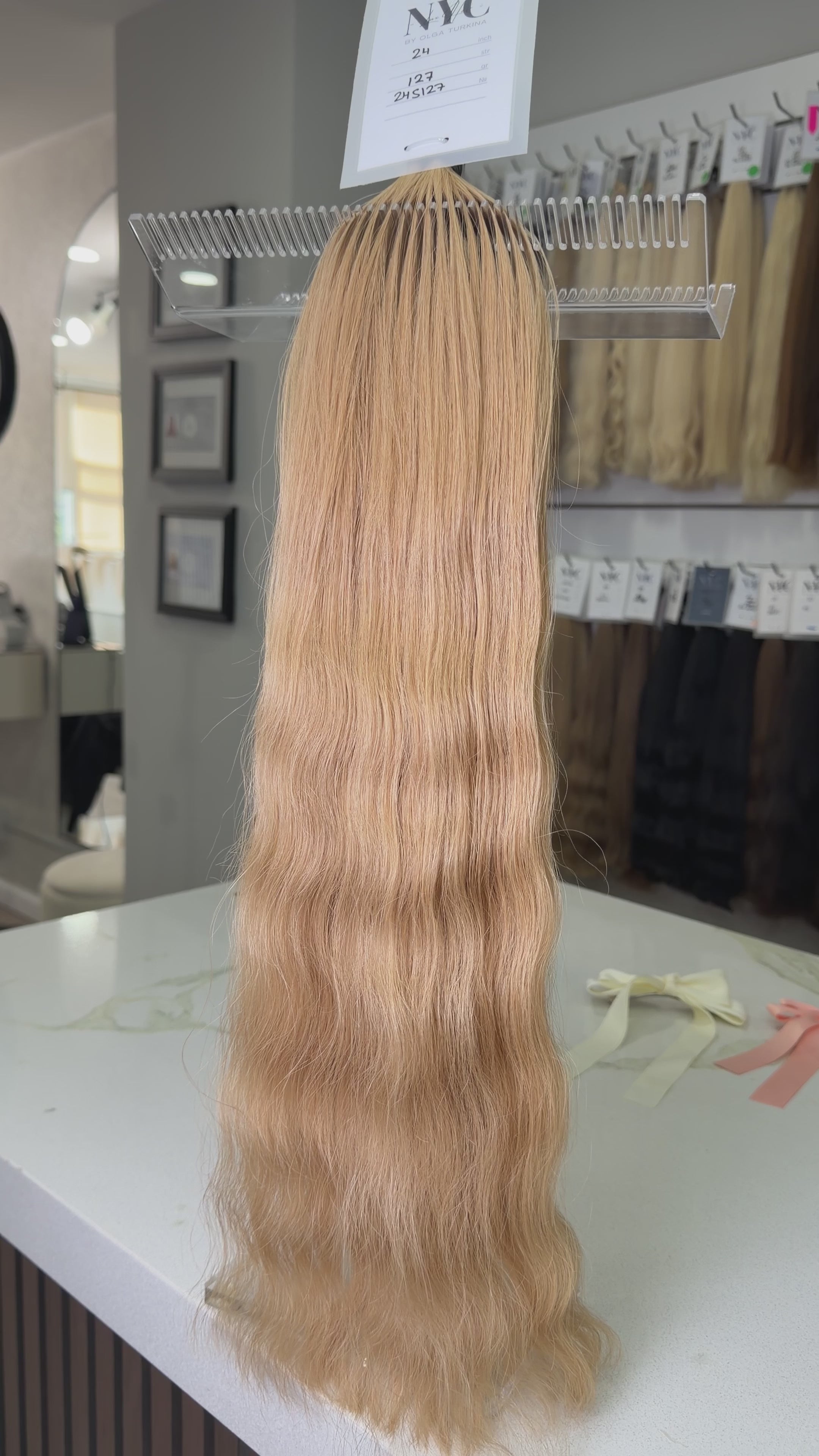 Premium Slavic Colored Hair – Dark Blonde Wavy Bulk, 24 Inch, 137g