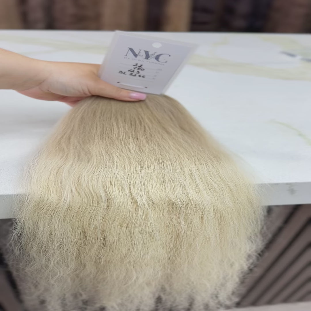 K-tip Slavic hair, colored, curly 22 inch, 123gr, 190str