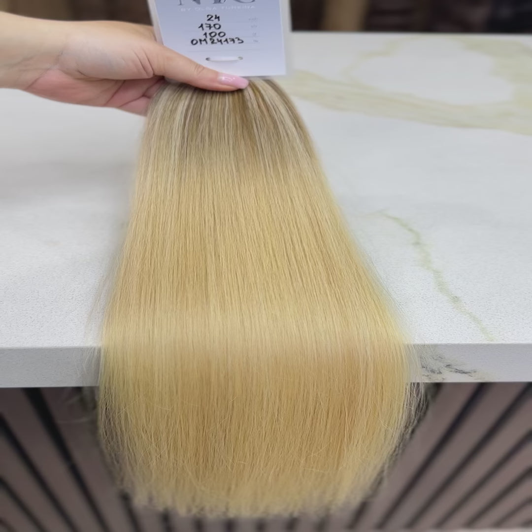 K-tip Slavic hair, colored, straight 24 inch, 100gr, 170str