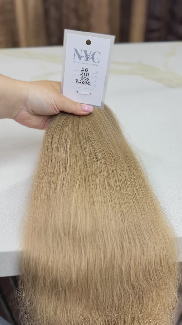 K-tip Slavic hair, colored, wavy 20 inch, 106gr, 210 str