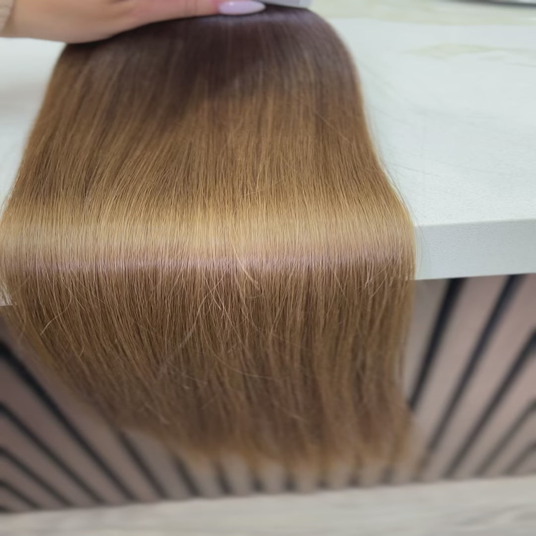 K-tip Slavic hair, colored, straight 22 inch, 136gr, 220 str