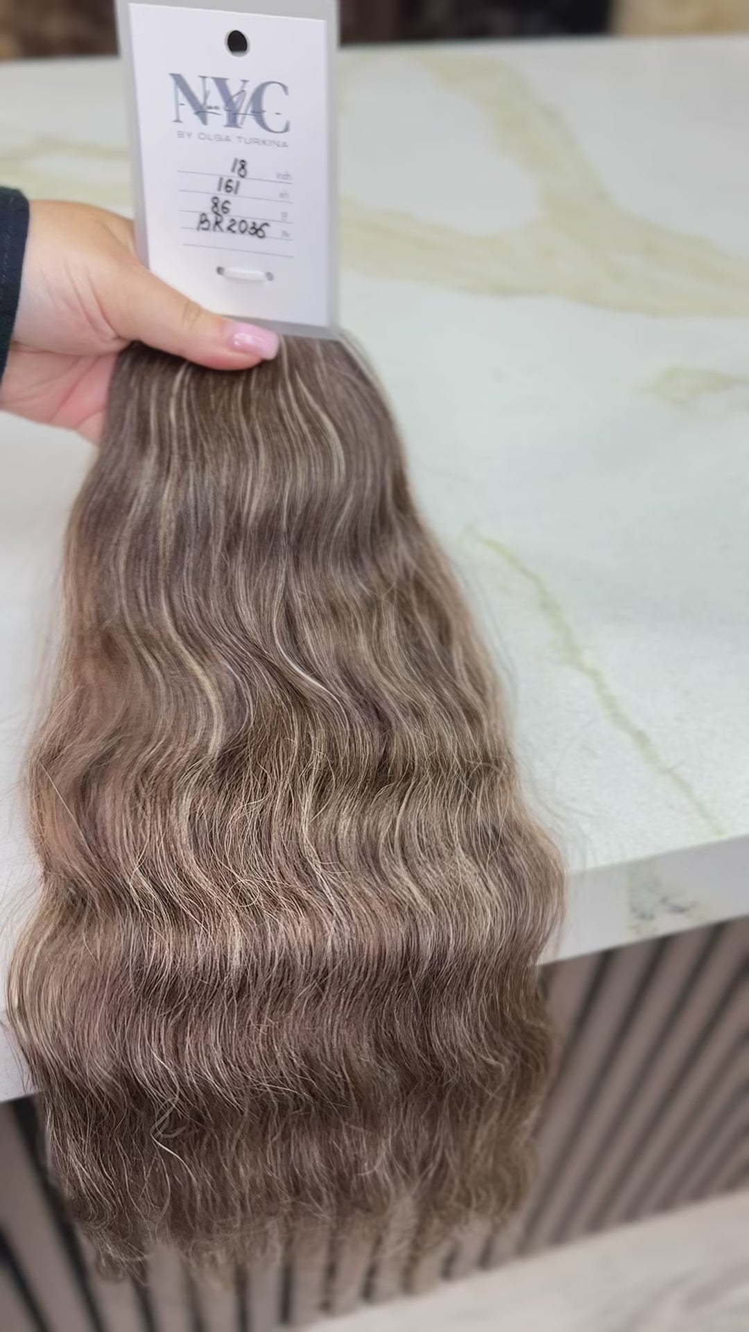 K-tip Slavic hair, colored, curly 18 inch, 86gr, 161str