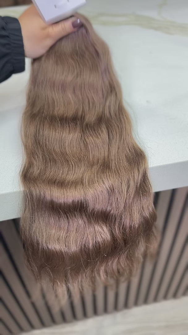 Bulk Slavic hair, colored ,wavy 20 inch: 100g