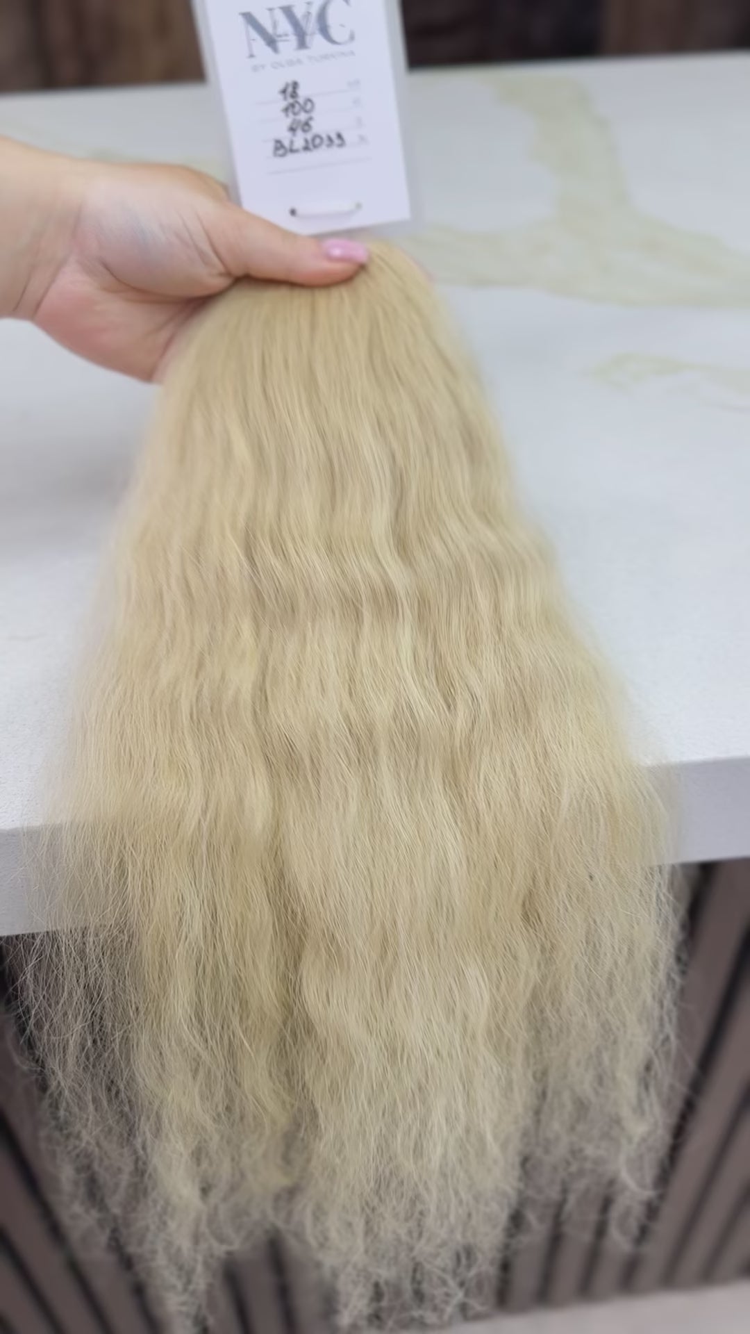 K-tip Slavic hair, colored, curly 18 inch, 46gr, 100str