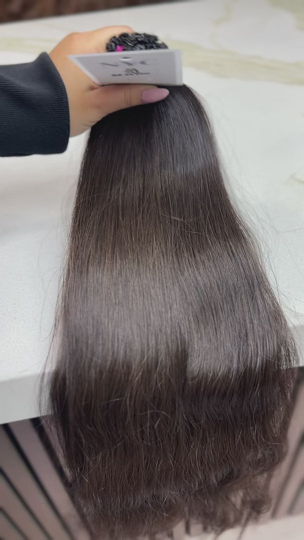 K-tip Slavic hair, colored, wavy 22 inch, 118gr, 223str