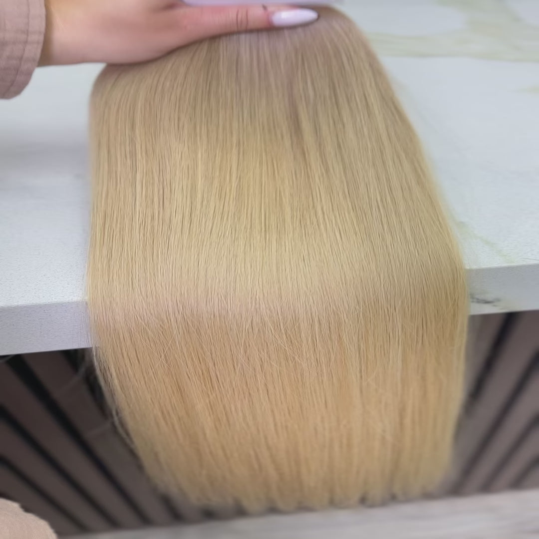 K-tip Slavic hair, colored, straight 22 inch, 128gr, 257 str