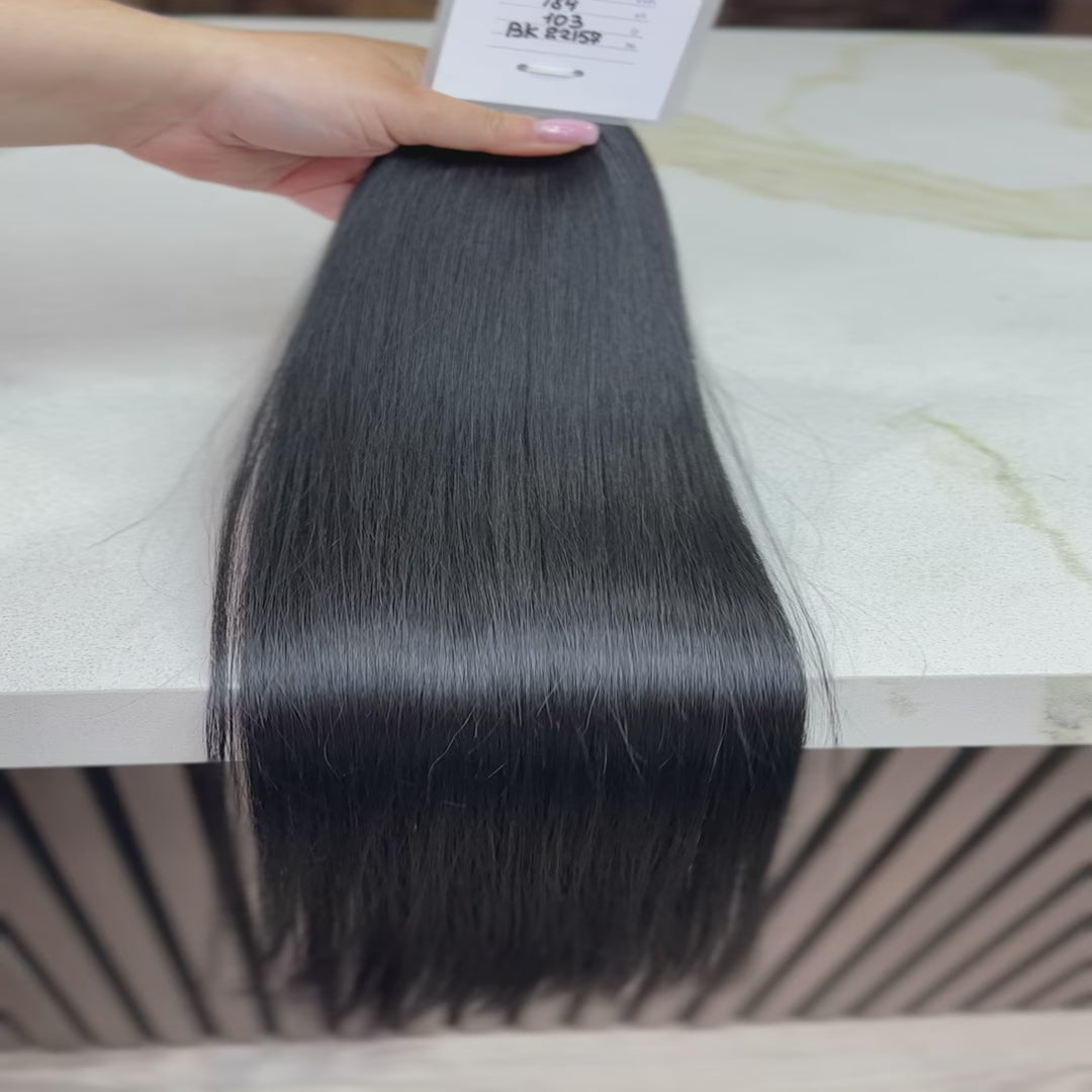 K-tip Slavic hair, colored, straight 22 inch, 101gr, 184str