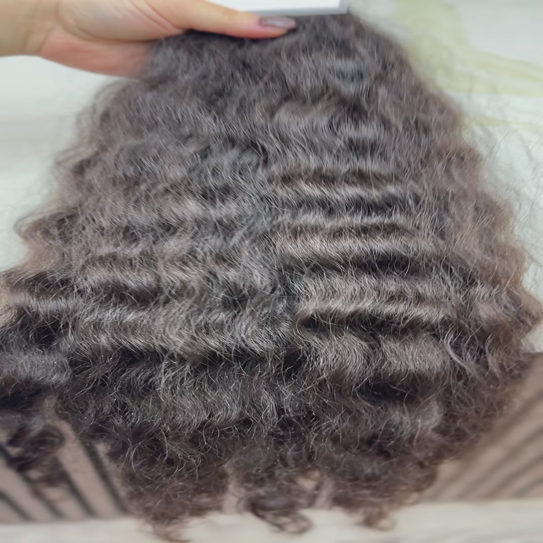 K-tip Slavic hair, colored, curly 22 inch, 114gr, 243str