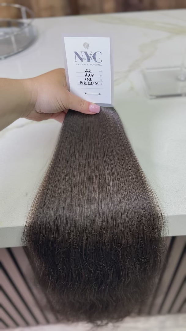 K-tip Slavic hair, colored, wavy 22 inch, 116gr, 224str