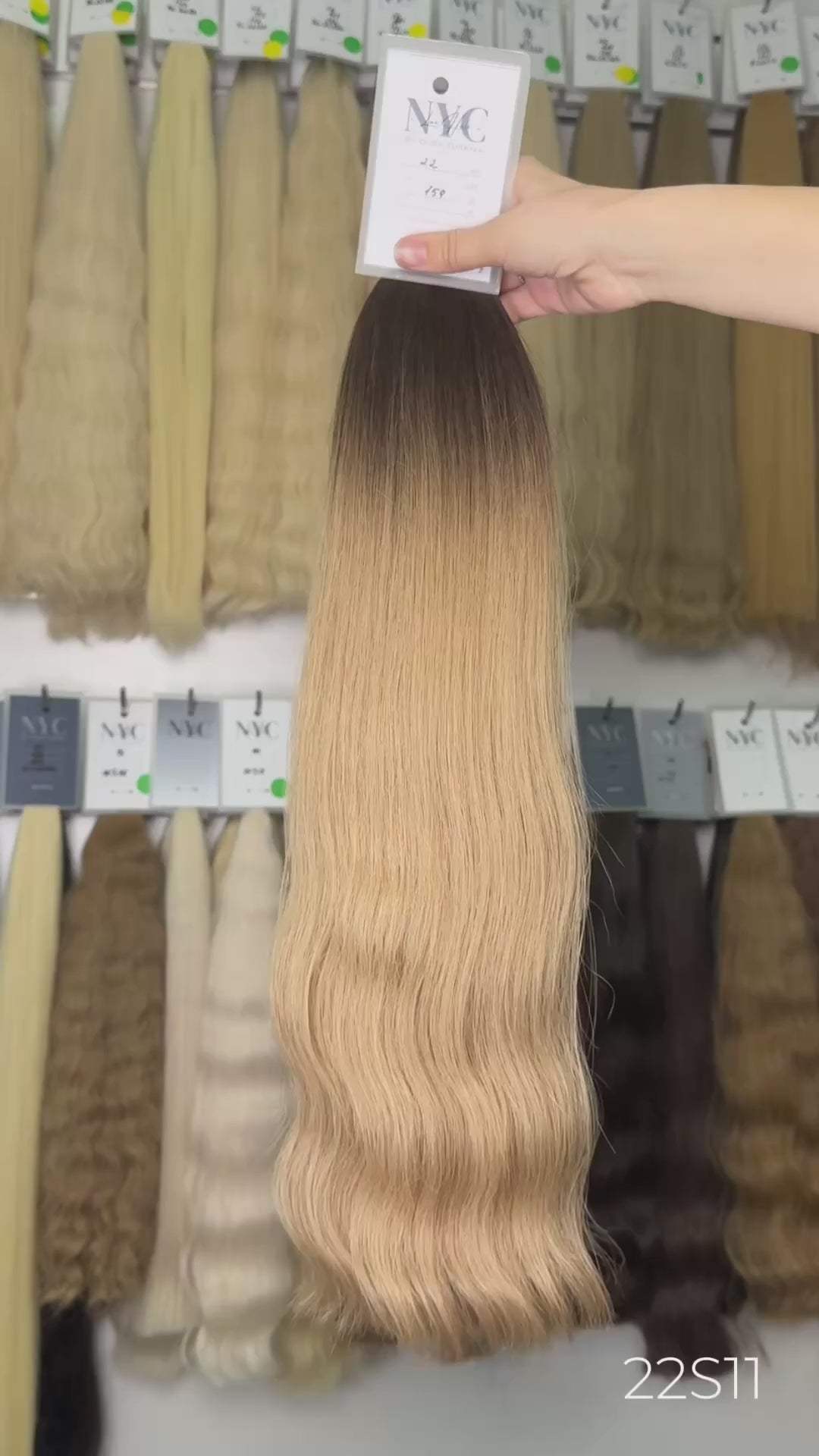 Premium Slavic Bulk Hair Straight – Blonde Ombre 22" LUXHAIRNYCSHOP