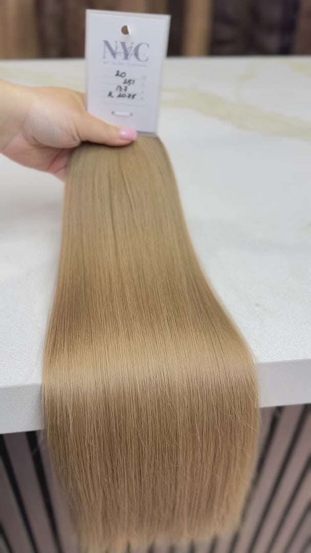 K-tip Slavic hair, colored, straight 20 inch, 137gr, 251 str
